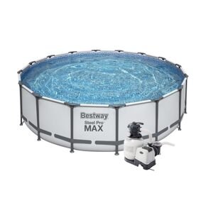 Bazén Bestway s konstrukcí 4,88 x 1,22m světle šedý set s pískovou filtrací 6m3/hod