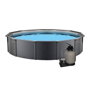 Bazén Nuovo de Luxe 4,6 x 1,2m set Antracit + písková filtrace 6m3/hod
