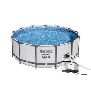 Bazén Bestway s konstrukcí 3,96 x 1,22 světle šedý set s pískovou filtrací 4m3/hod