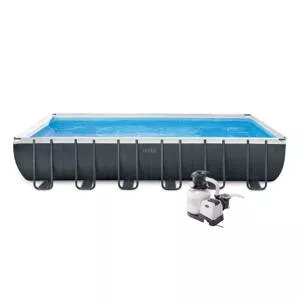 Bazén INTEX Rectangular Ultra Frame XTR 7,32 x 3,66 x 1,32cm set + písková filtrace 6m3/hod se solinátorem
